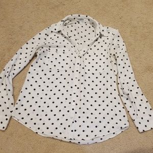 Express portofino polka dot blouse